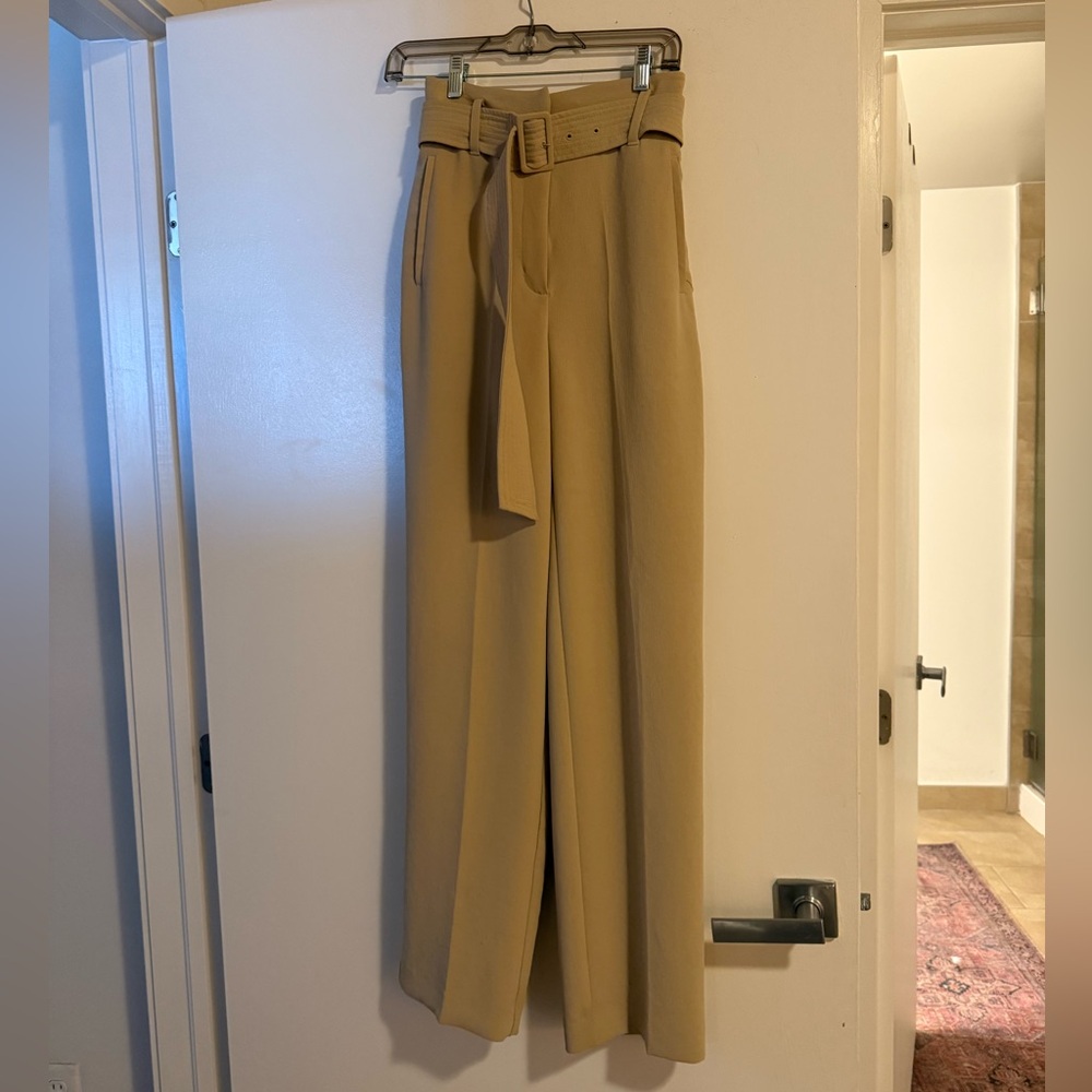 Aritzia Wilfred Trousers with Belt in Tan